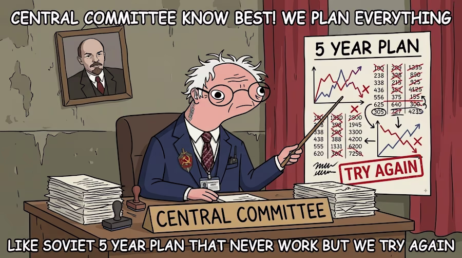 Burnie at Central Committee desk